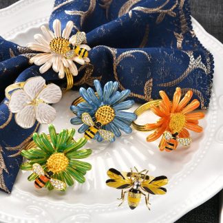 6Pcs Cute Flower Napkin Buckles